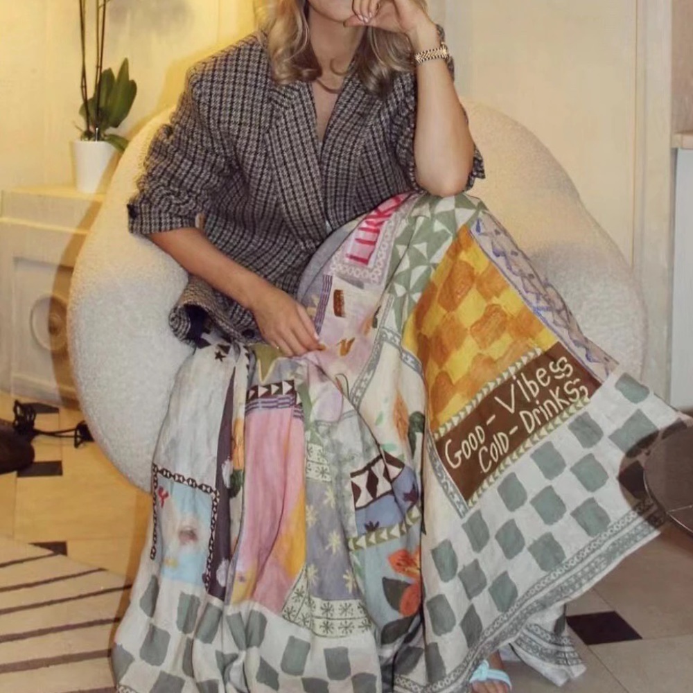 Boho Patchwork Maxi Dress in Pastel Multi - Picture 16 of 16